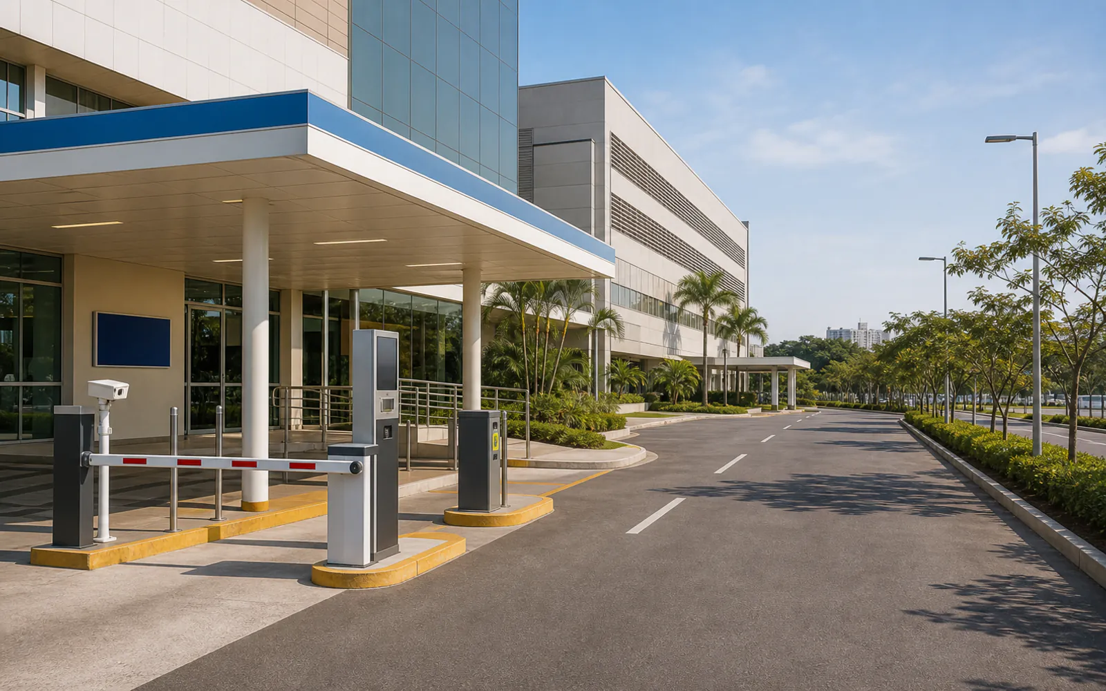 Acesso de hospital e centro de saúde com operação assistida
