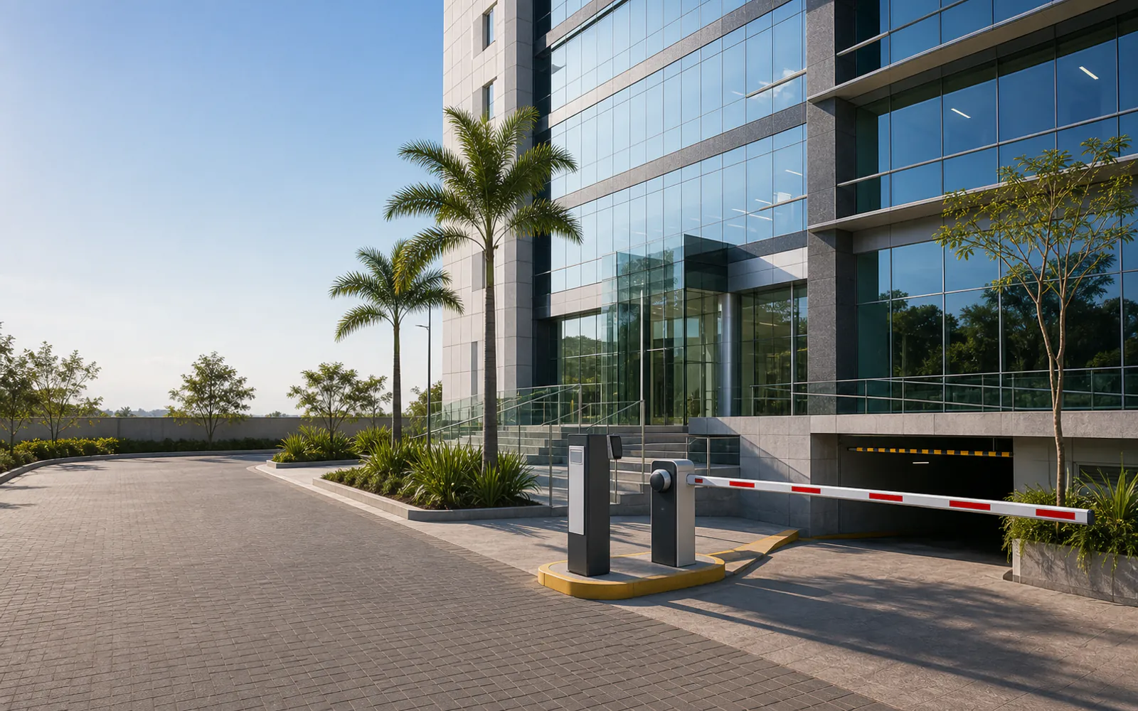 Catracas de controle de acesso em ambiente corporativo